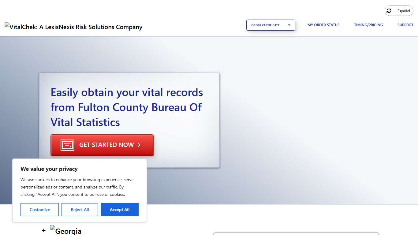 Fulton County Bureau Of Vital Statistics (GA) Order Certificates - VitalChek
