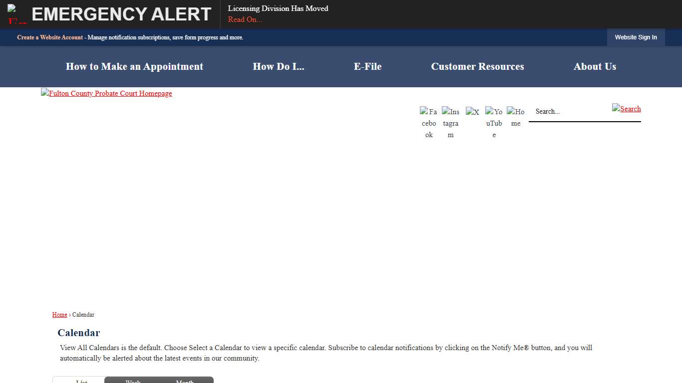 Calendar • Fulton County Probate Court, GA • CivicEngage